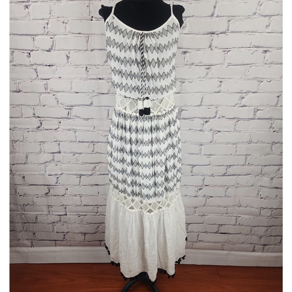 Barok Dress Women S/M Maxi Bohemian lagenlook Crochet Geometric Summer Boho Chic